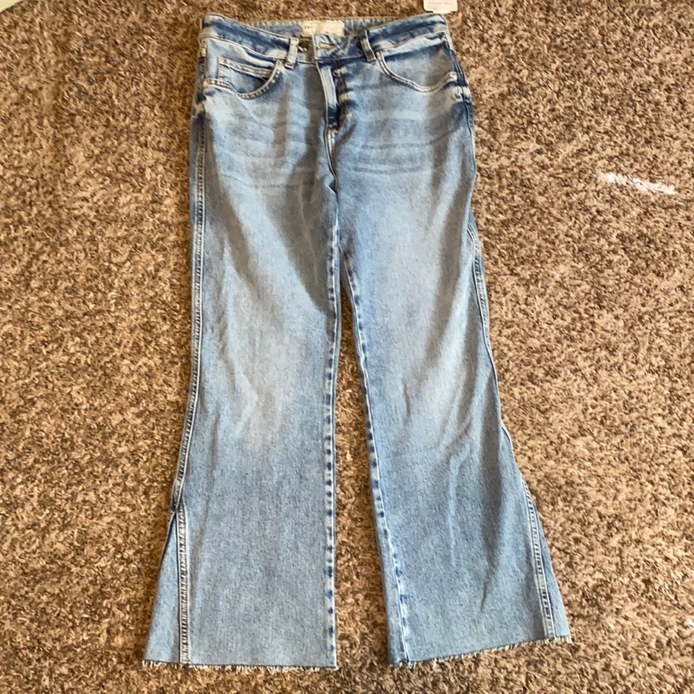 Free people denim wide leg flare